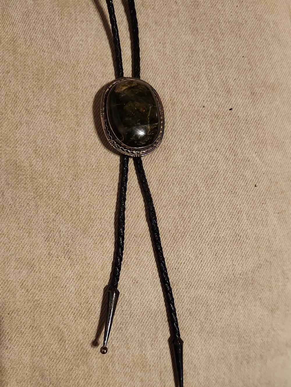 Green Stone Bolo Tie Necklace - Women Jewelry